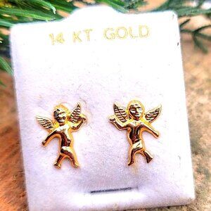 14k Gold Cherub Ear Stud